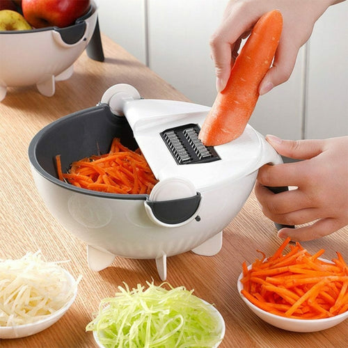 Magic Rotate Vegetable Cutter with Drain Basket Multi-functional