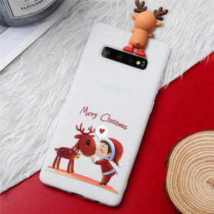 Cartoon Christmas Case For Samsung Galaxy S8 S9 S10 Plus S6 S7 Edge S10E