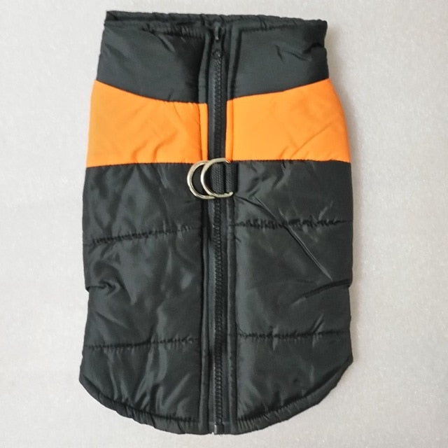 Winter Warm Dog Clothes Waterproof Pet Padded Vest Zipper Jacket