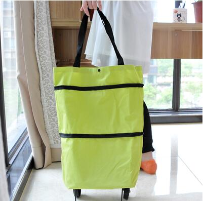 2 in 1 foldable shopping bag with wheels Reusable