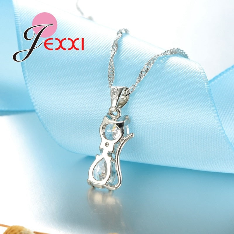 Sterling Silver Kitty Necklace Pendant