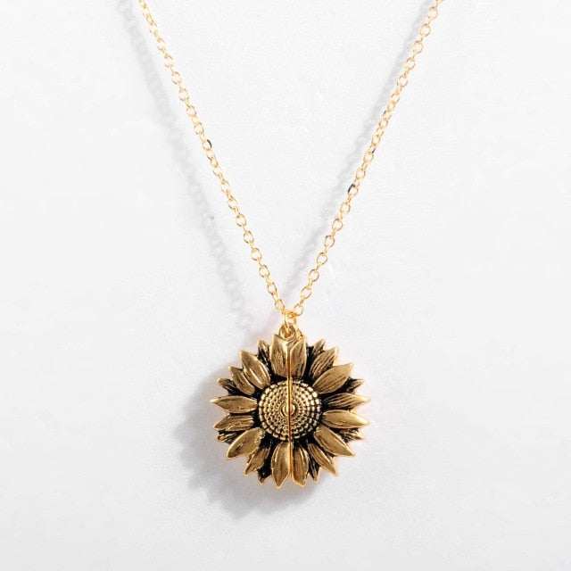 You are my sunshine Open Locket Sunflower Pendant