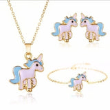 Cartoon Unicorn Necklace Set