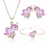 Cartoon Unicorn Necklace Set