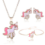 Cartoon Unicorn Necklace Set