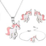 Cartoon Unicorn Necklace Set