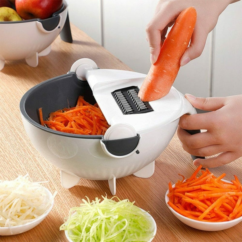 Magic Rotate Vegetable Cutter with Drain Basket Multi-functional