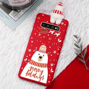 Cartoon Christmas Case For Samsung Galaxy S8 S9 S10 Plus S6 S7 Edge S10E