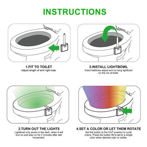 Smart Bathroom Toilet Nightlight LED Body Motion