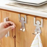 Cute Human Shaped Stainless Steel Door Dual Hanger Hook